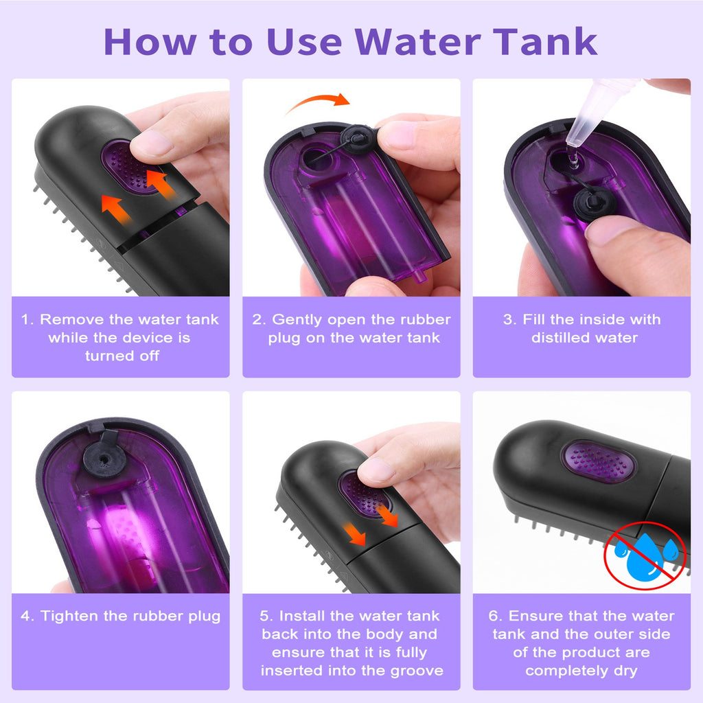 Steam Hair Straightener Brush Ionic Plus - Anti-Frizz, Quick Heat-Up, Moisturizing