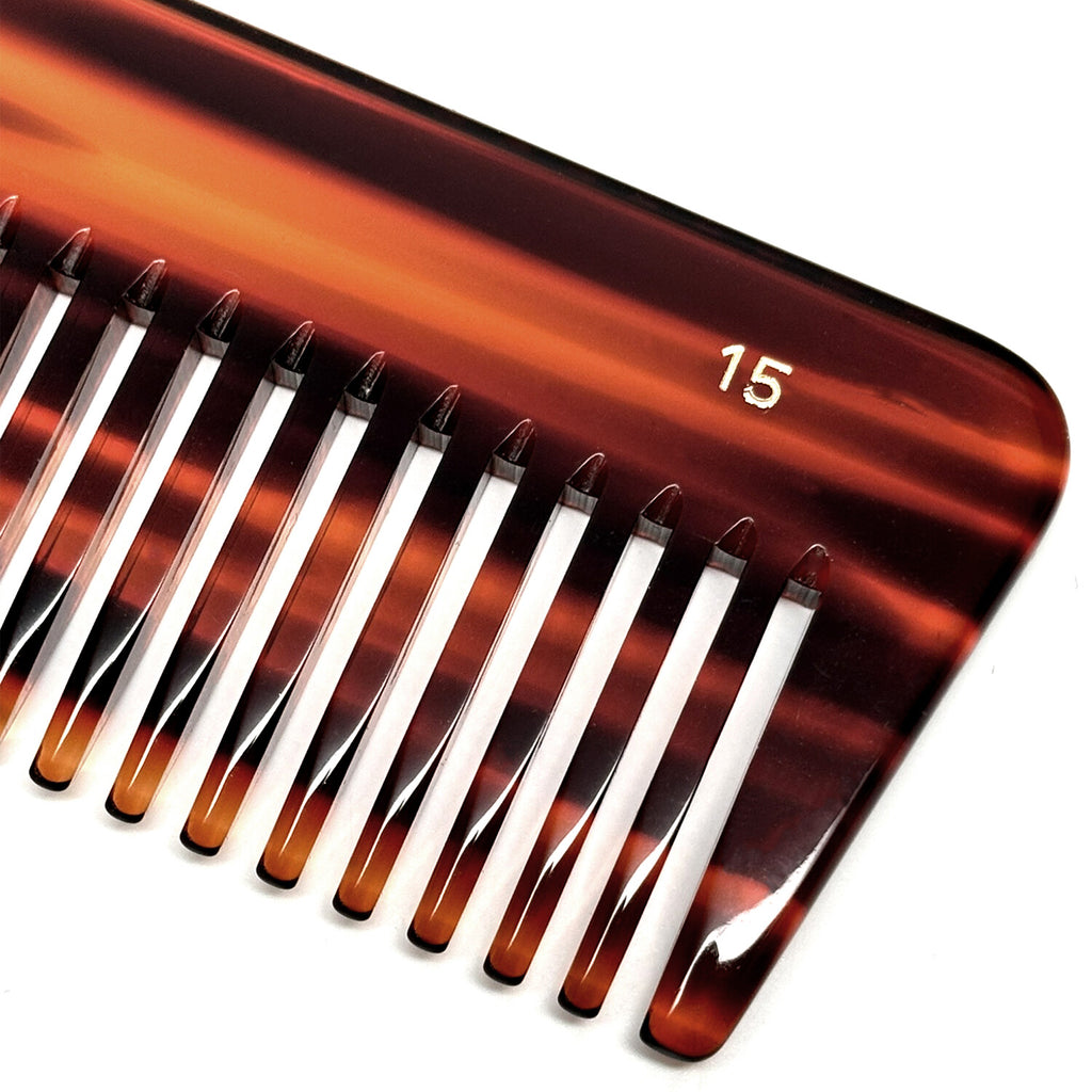 7-Inch Handmade Swiss Tortoise Shell Hair Comb - European Style #15