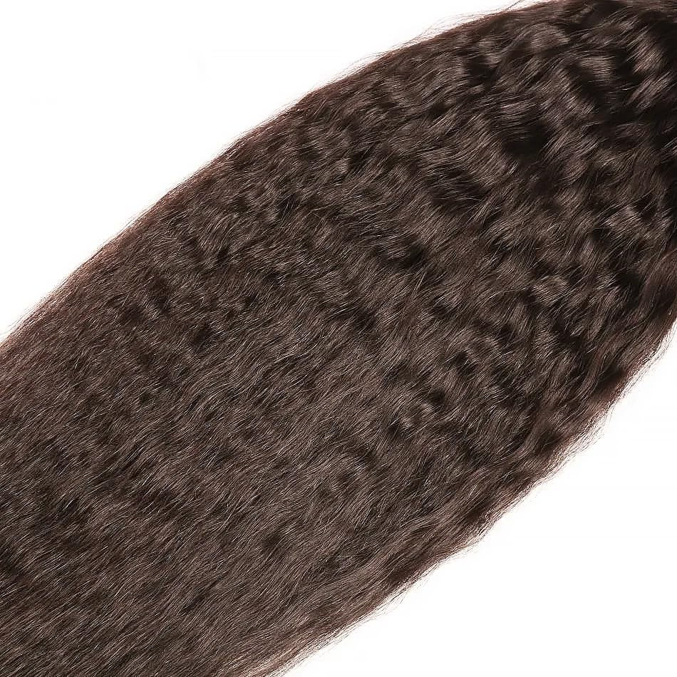 Raivide 24/26/28 Inch Color Bundle Human Hair - Kinky Straight Brown