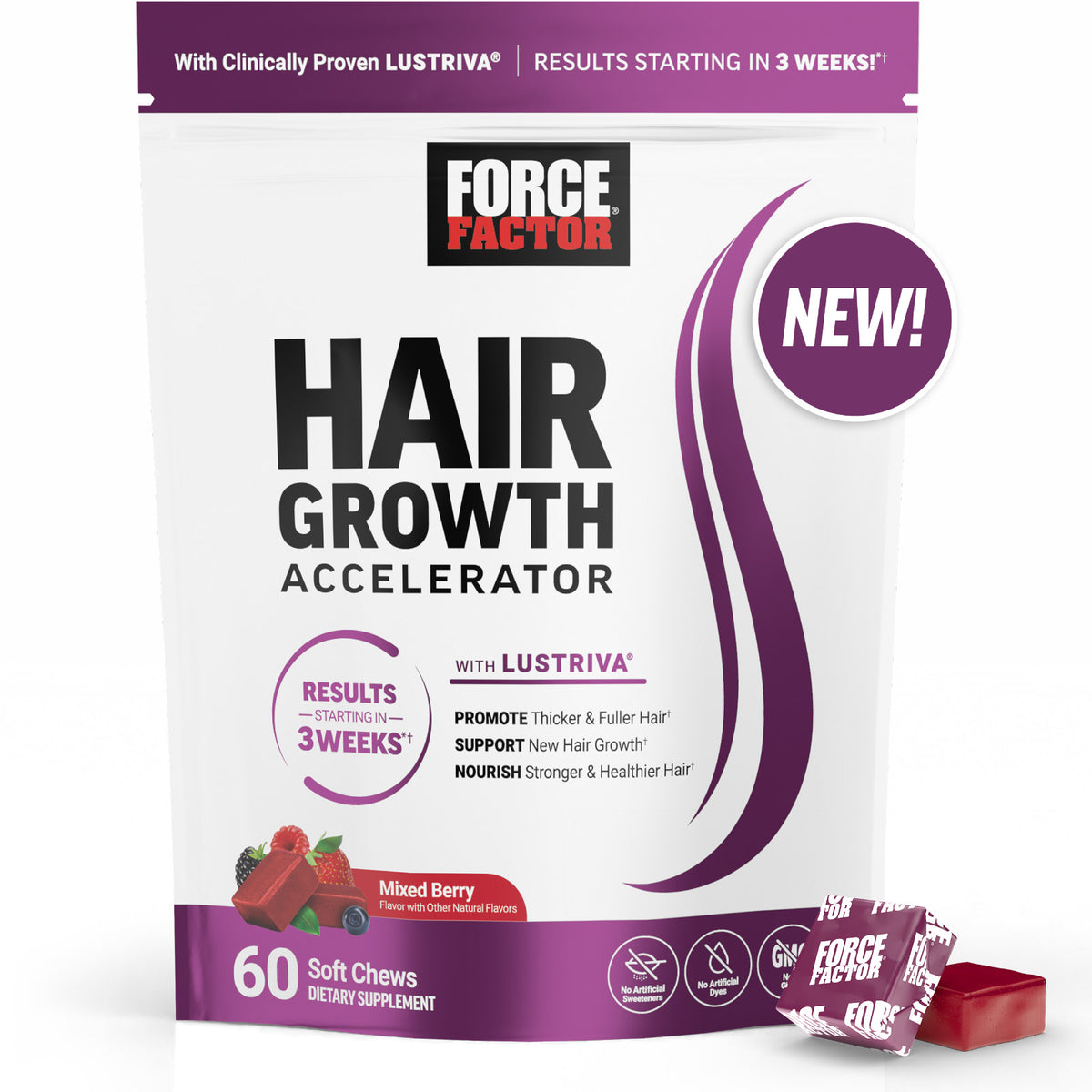 Hair Growth Vitamins with Biotin & Silicon - Soft Chews for Women