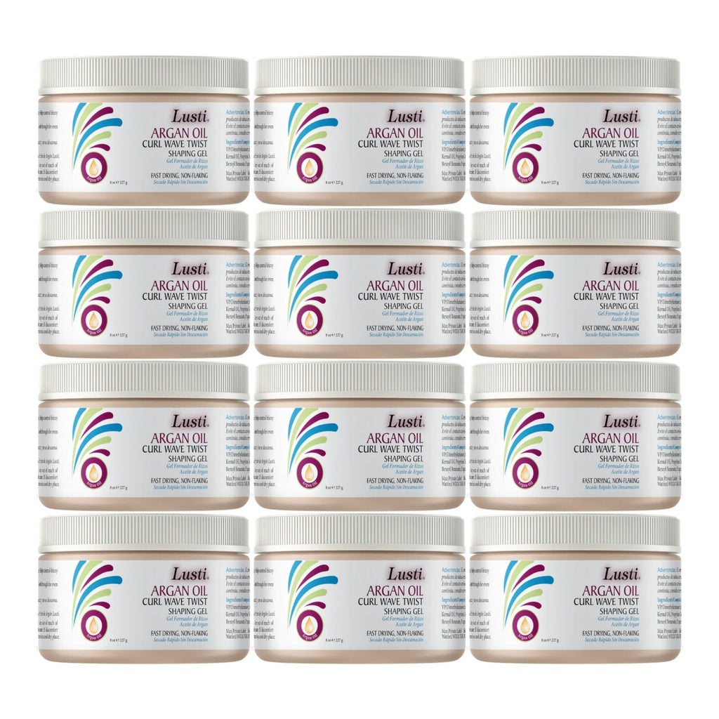 12-Pack Argan Oil Curl Shaping Gel - Fast Dry, Non-Flaking, Frizz Control, 8oz