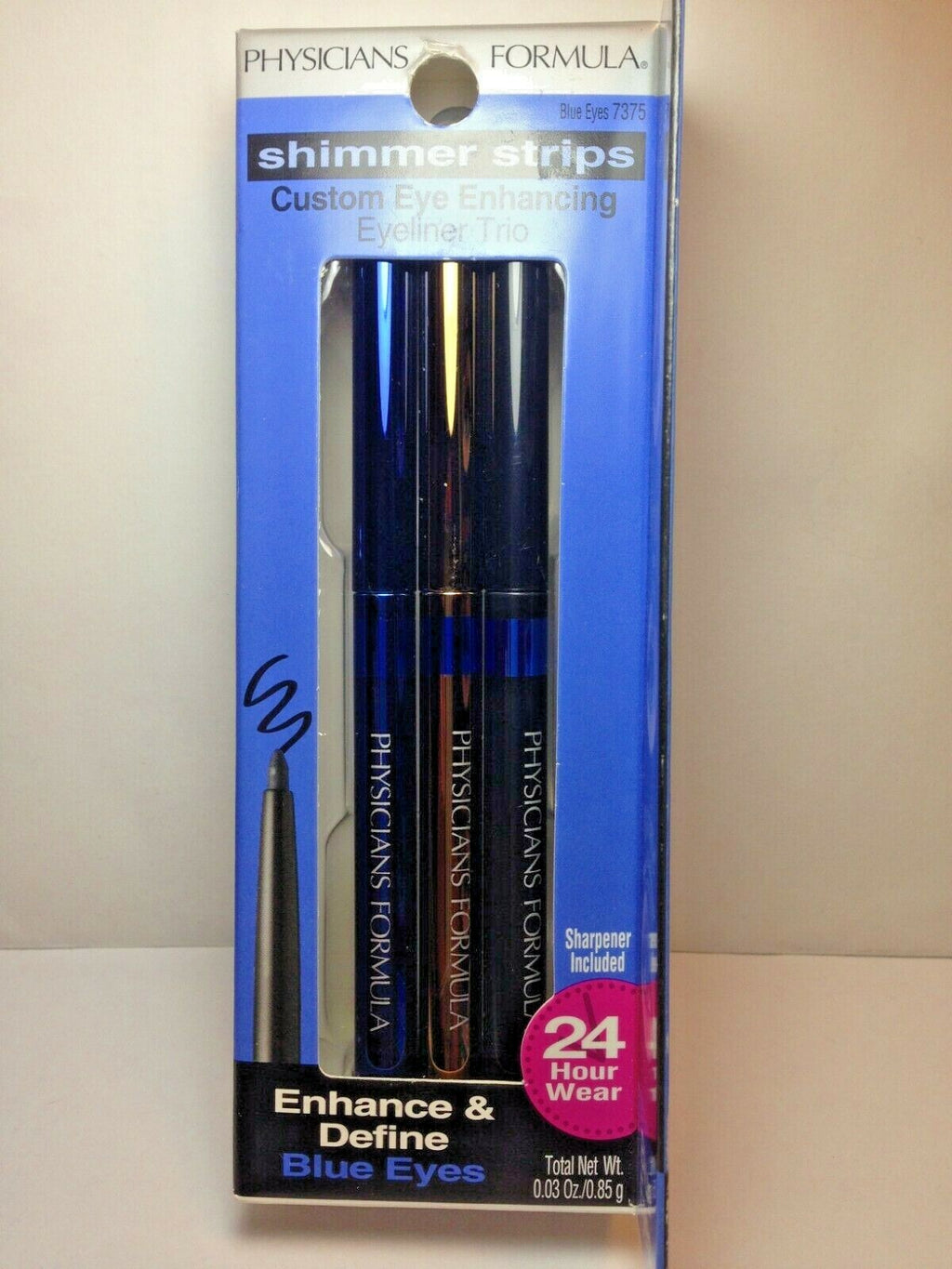 Physicians Formula Shimmer Eyeliner Trio for Blue Eyes - 24 Hour Wear, Hypoallergenic, Smudge-Resistant, Includes Sharpener