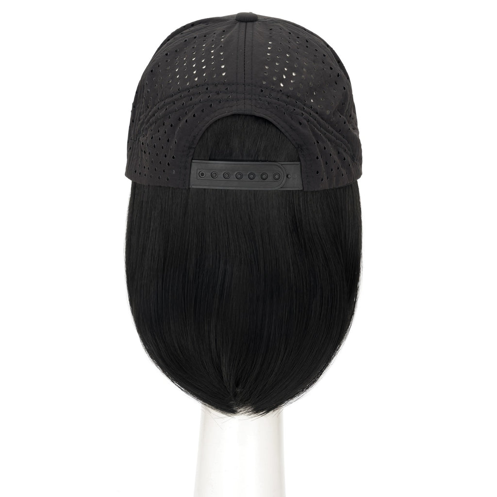 Quick Dry Baseball Cap with Attached Synthetic Hair for Women - Casual Summer Style