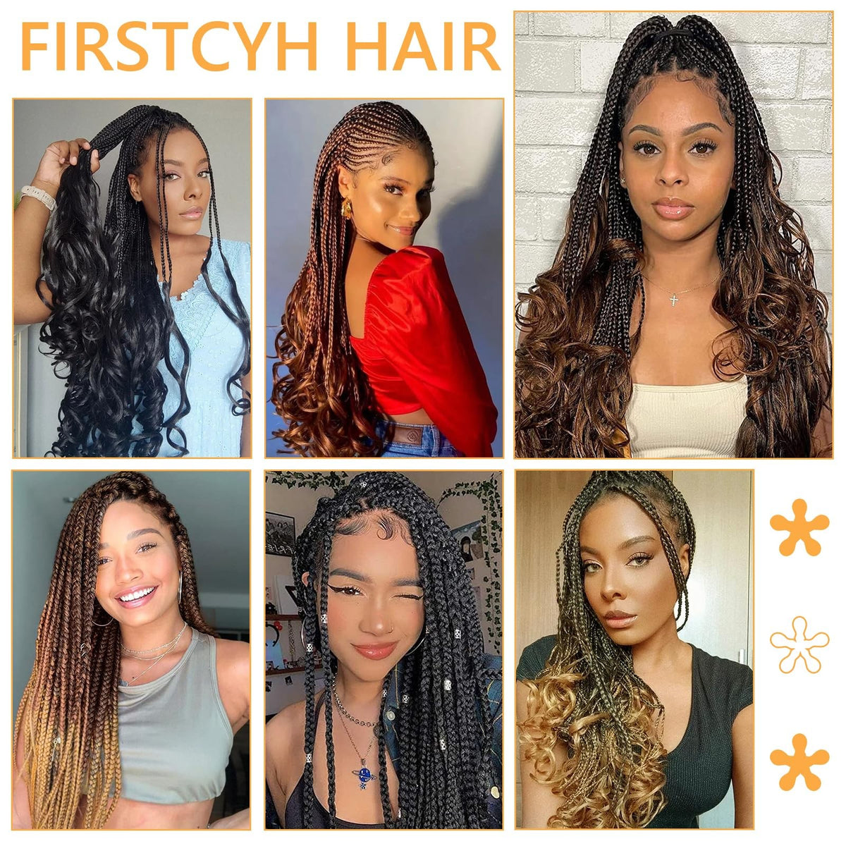 French Curl Braiding Hair 16 Inch - 7 Pack Curly Synthetic Hair Extensions