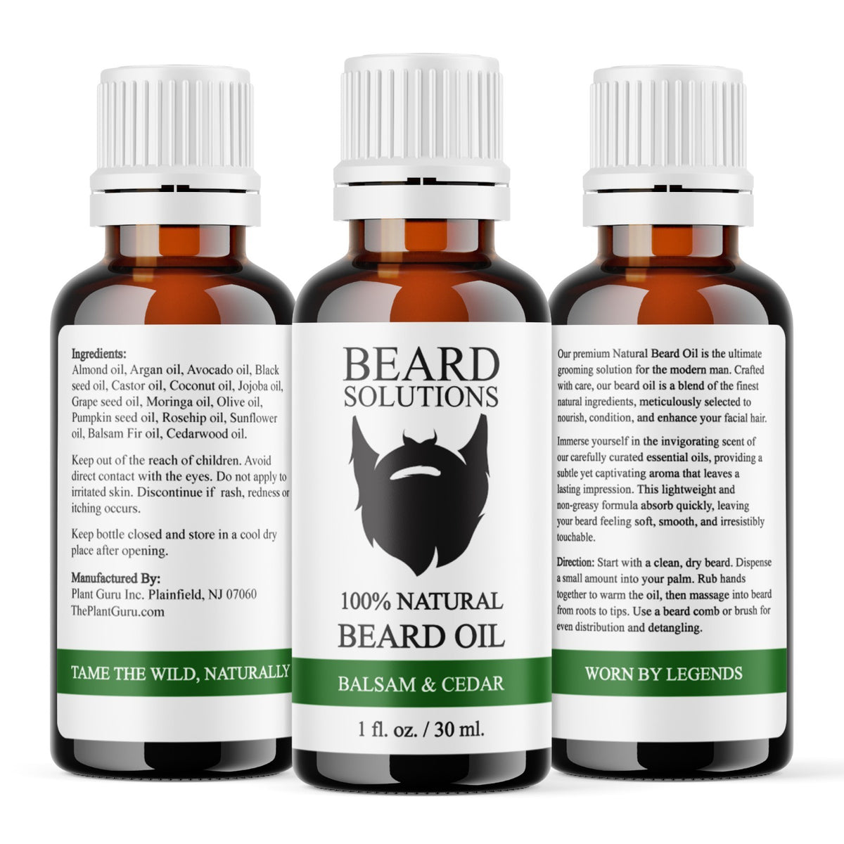 Natural Beard Oil for Men - Nourishing Growth & Softening - 1 oz