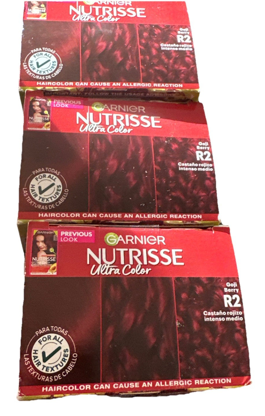 Garnier Nutrisse Ultra Color Nourishing Hair Color Crème R2 Medium Auburn 3 Pack
