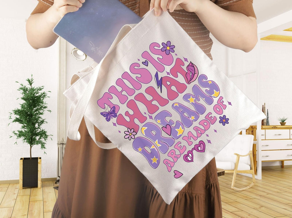 Cartoon Gift Tote Bag - This Is What Dreams Are Made Of Canvas Makeup & Travel Bag
