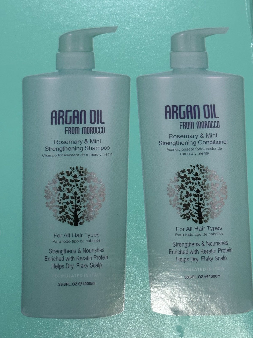 Argan Oil Moroccan Rosemary Mint Strengthening Shampoo and Conditioner Set