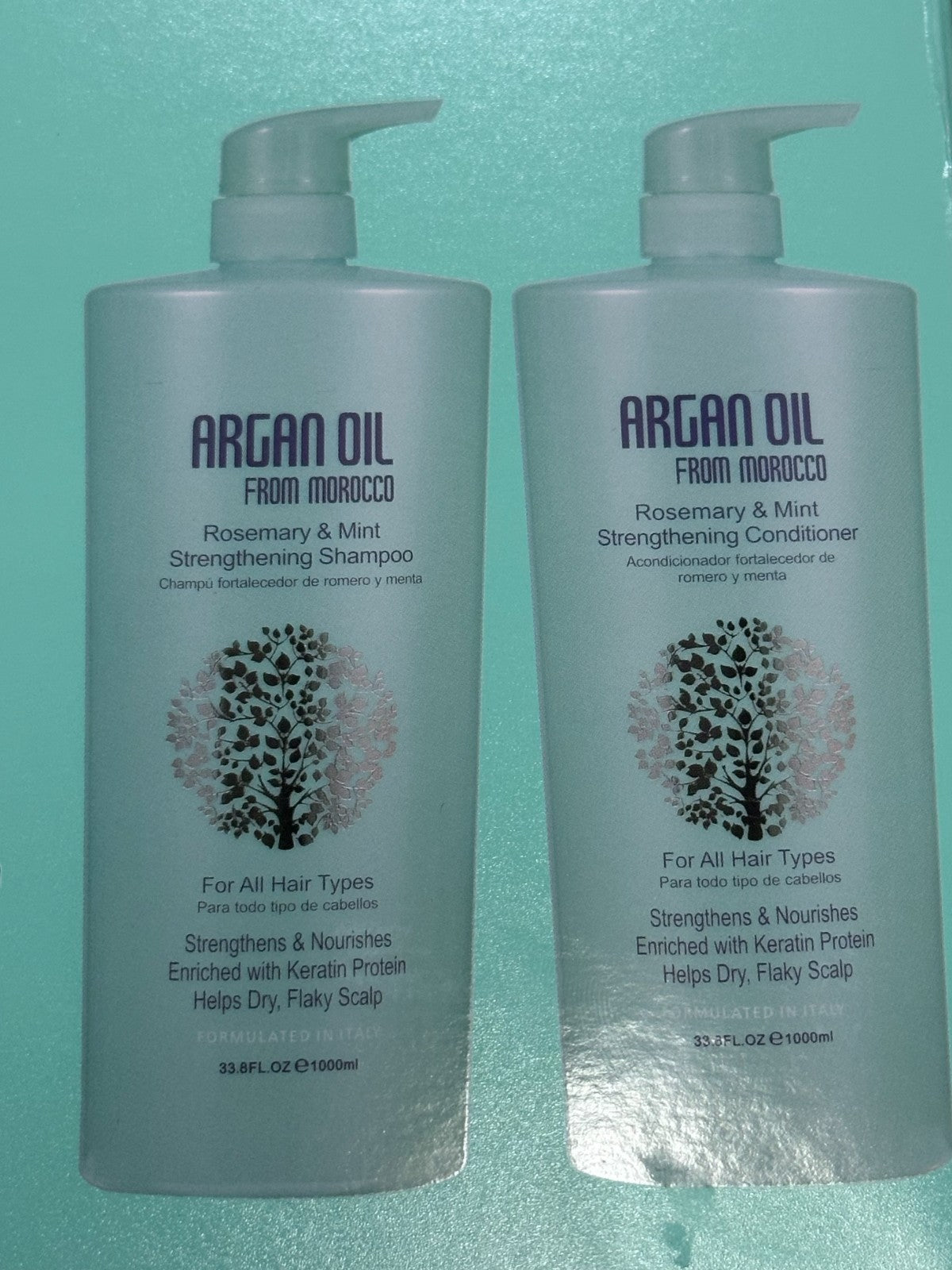 Argan Oil Moroccan Rosemary Mint Strengthening Shampoo and Conditioner Set