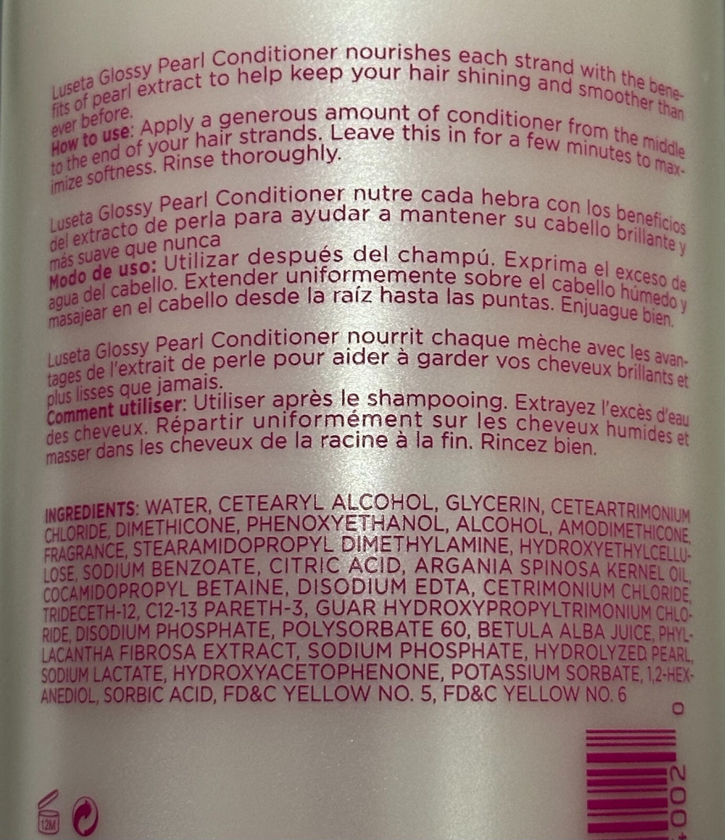 LUSETA Glossy Pearl Conditioner 1000ml - Frizz Control & Shine, Sulfate-Free