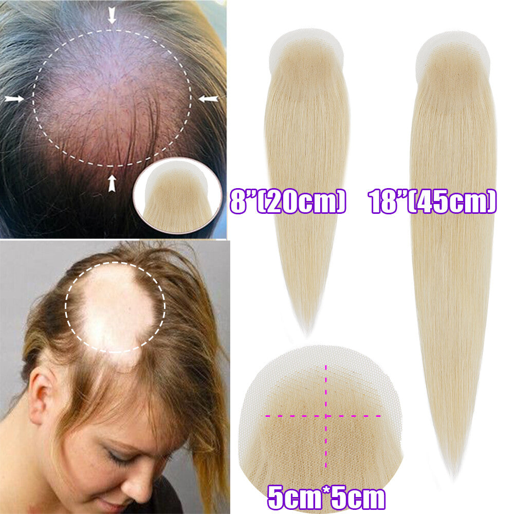 Full Lace Hair Cover-up Tape Patches for Hair Loss & Alopecia, Human Hair