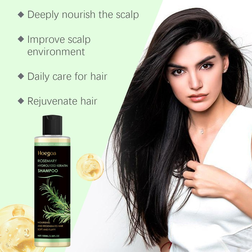 Organic Rosemary Hair Growth Shampoo for Thicker Hair - Hydrolyzed Keratin