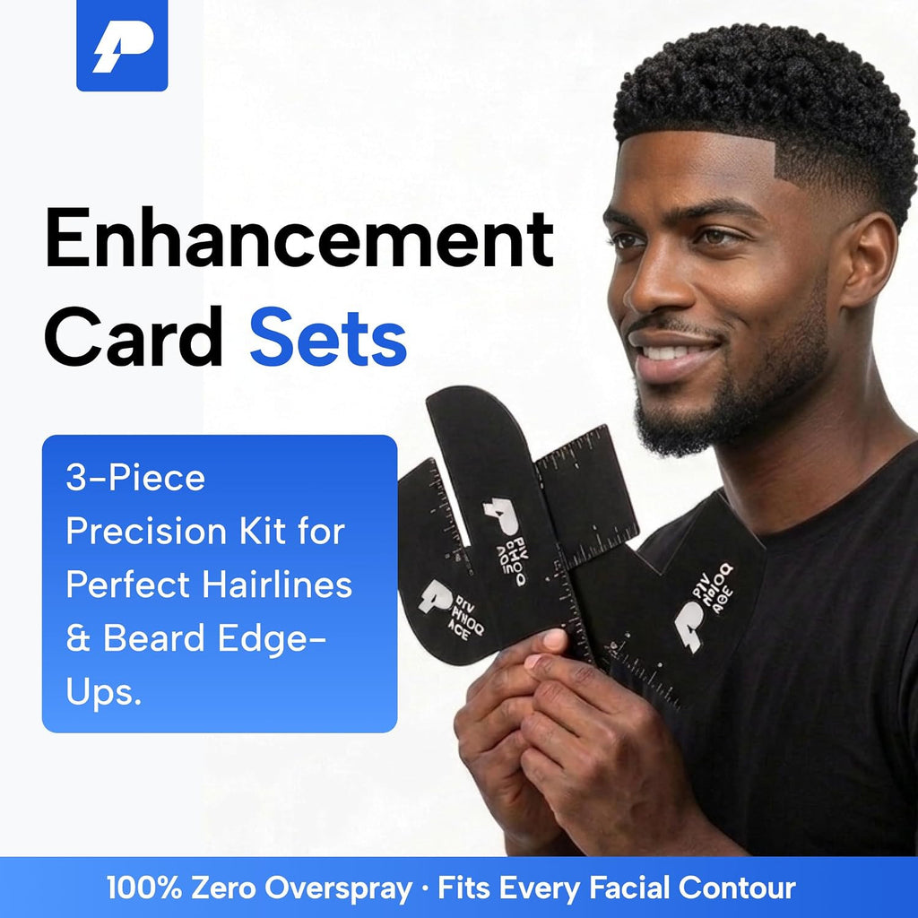 3 Pack Hairline & Beard Shaping Templates for Barbers and Stylists