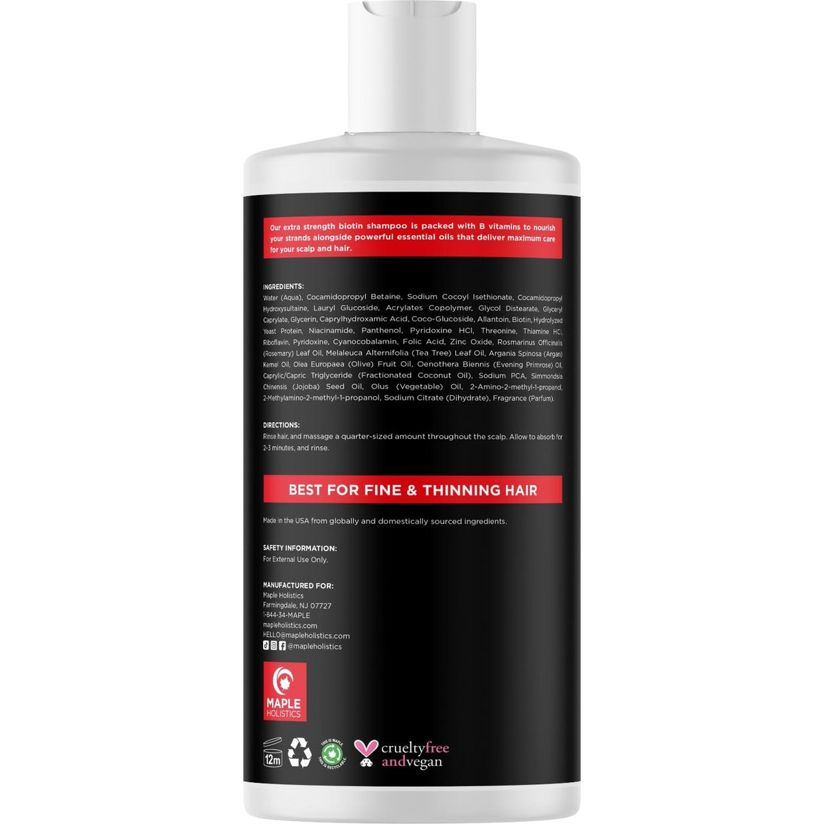 Biotin Shampoo for Thinning Hair - Extra Strength 16 Fl Oz