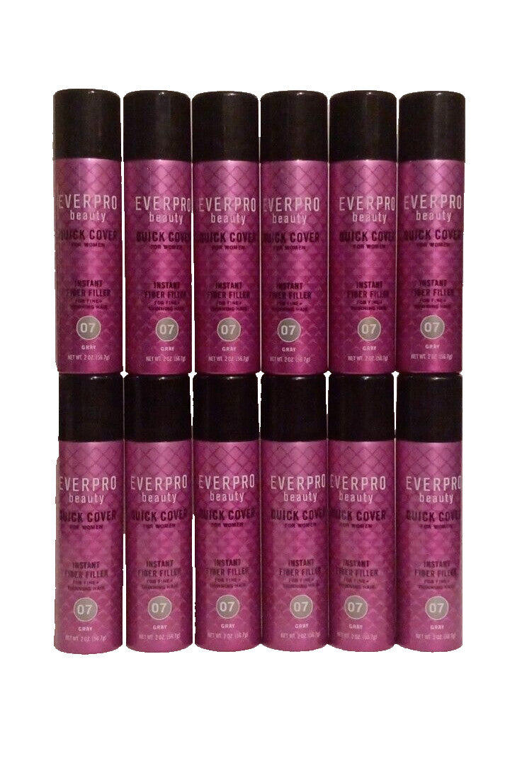 12 Pack Hair Concealer Fibers for Thinning & Fine Hair - Gray
