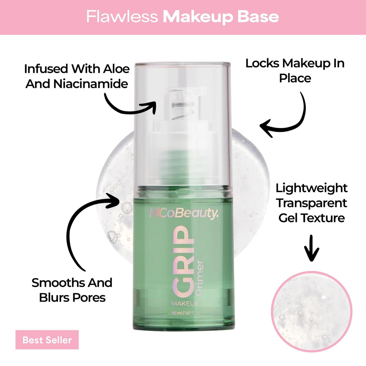 Makeup Grip Primer Long Wear Clear Face Base Primer 1 Fl Oz