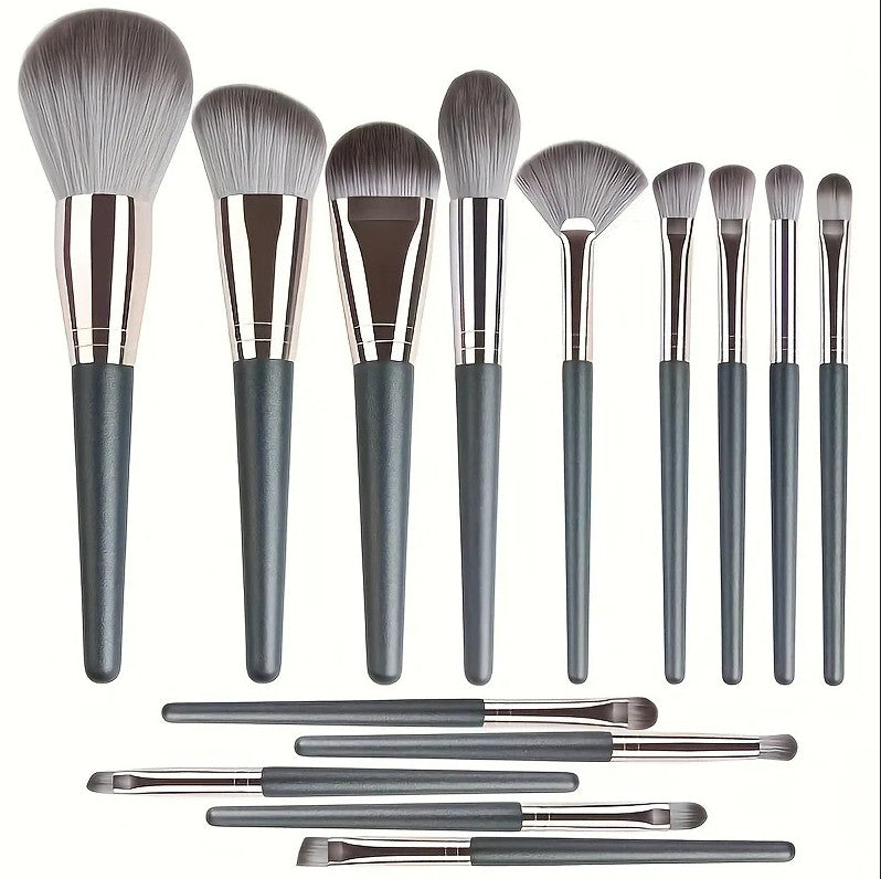 14-Piece Makeup Brush Set - Professional Face & Eye Brushes