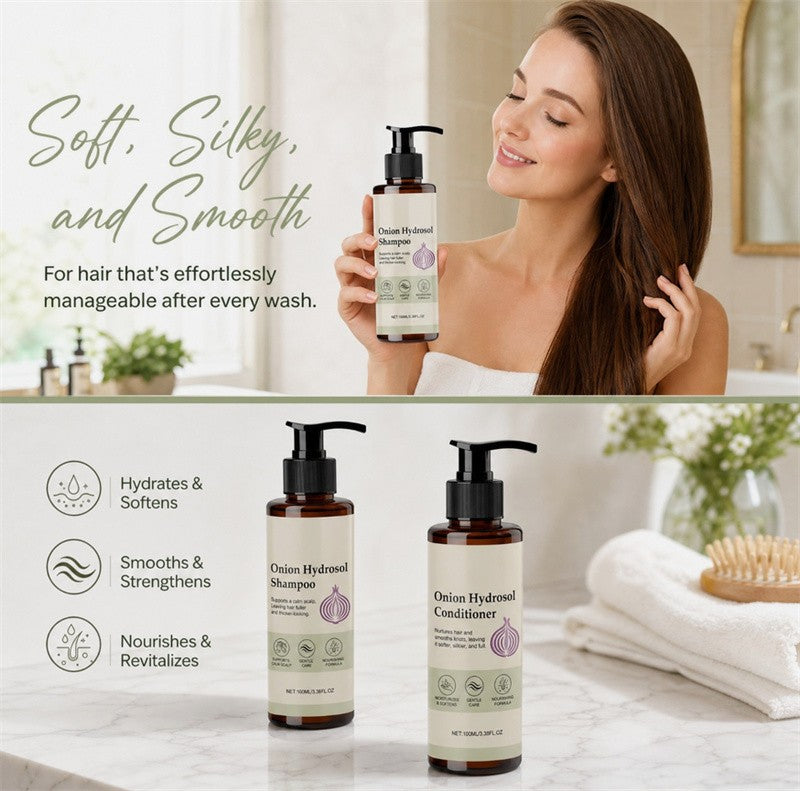Onion Hydrosol Shampoo & Conditioner Set Natural Hair Care Deep Cleansing