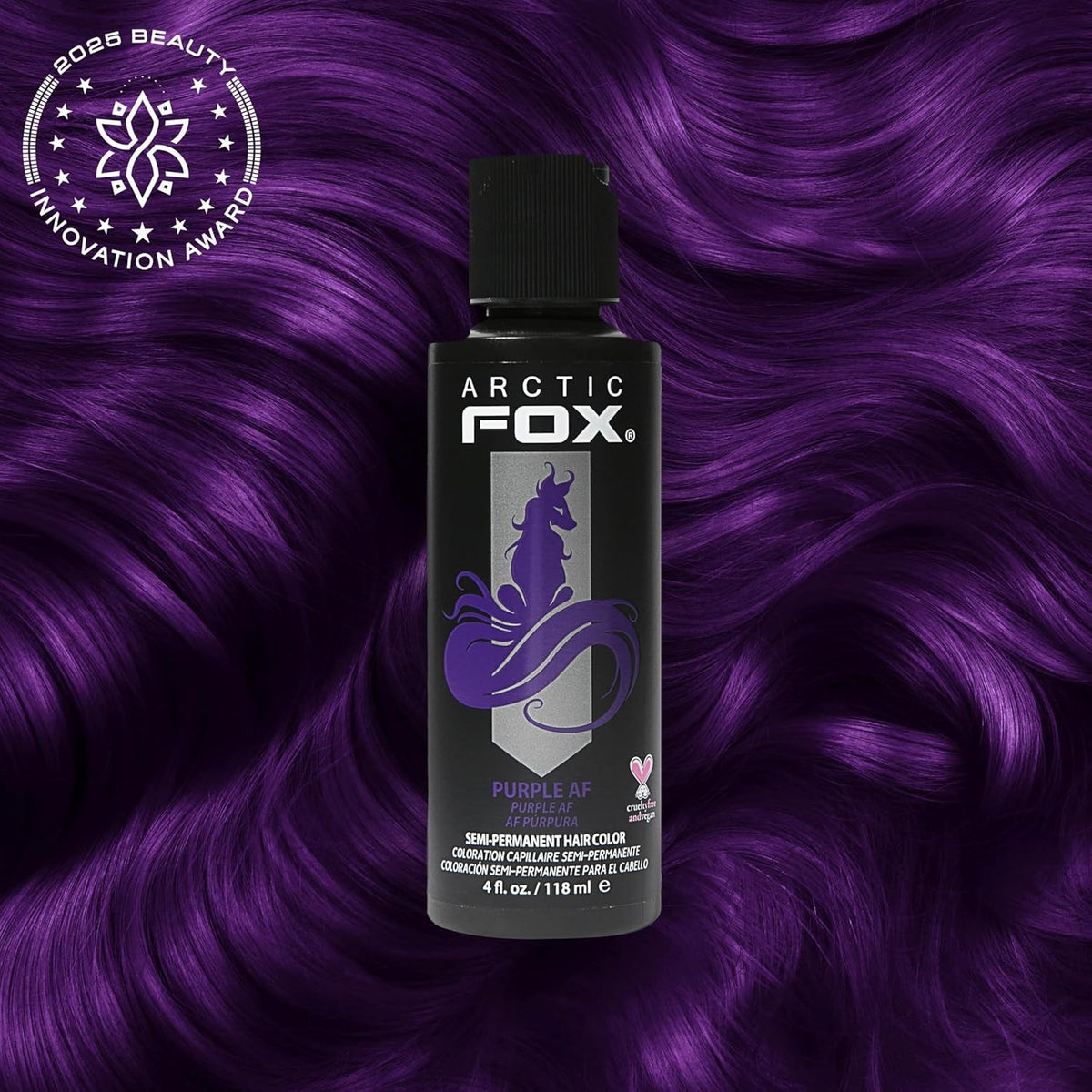 Vibrant Purple Hair Color Semi-Permanent Ammonia-Free 4 Fl Oz