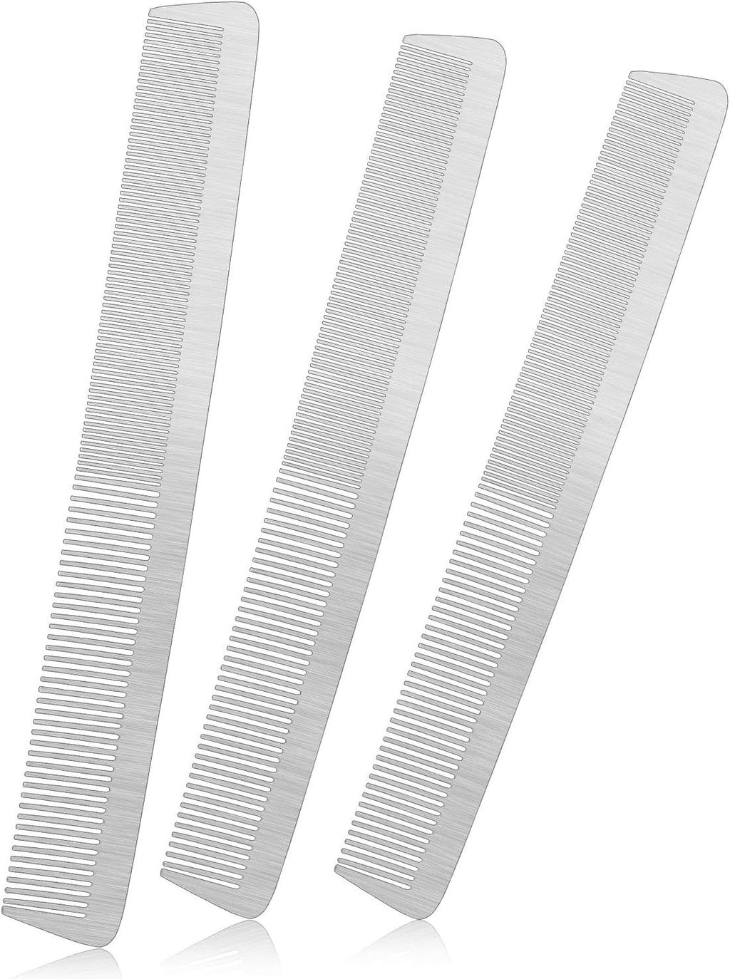 Stainless Steel Barber Comb Set - Double Sided Hair Styling & Cutting Tools