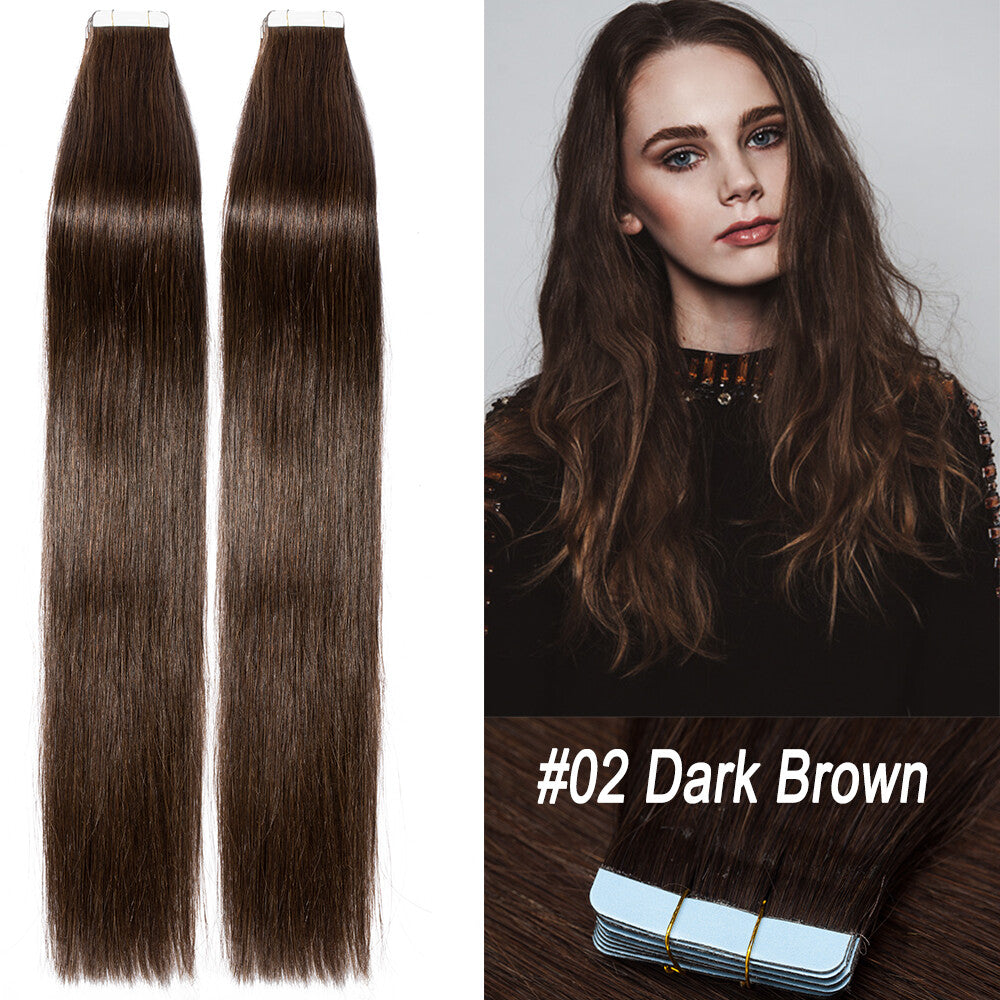 100% Human Hair Tape-In Extensions Full Head Body Wave & Straight Styles