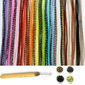Rainbow Feather Hair Extensions Kit - 8-11 Inch Real Rooster Feathers with Beads & Tool