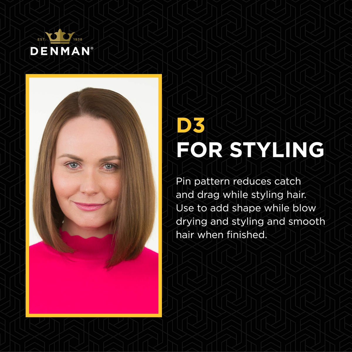 Denman D3 7-Row Curly Hair Brush for Styling & Defining Curls