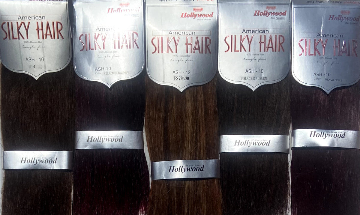 10-Inch Multi-Color Human Hair Weft - Silky Straight Natural Extension