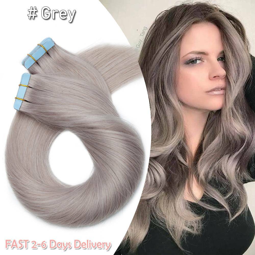 Remy Human Hair Tape-In Extensions 20-60pcs - Natural Black & Blonde Shades