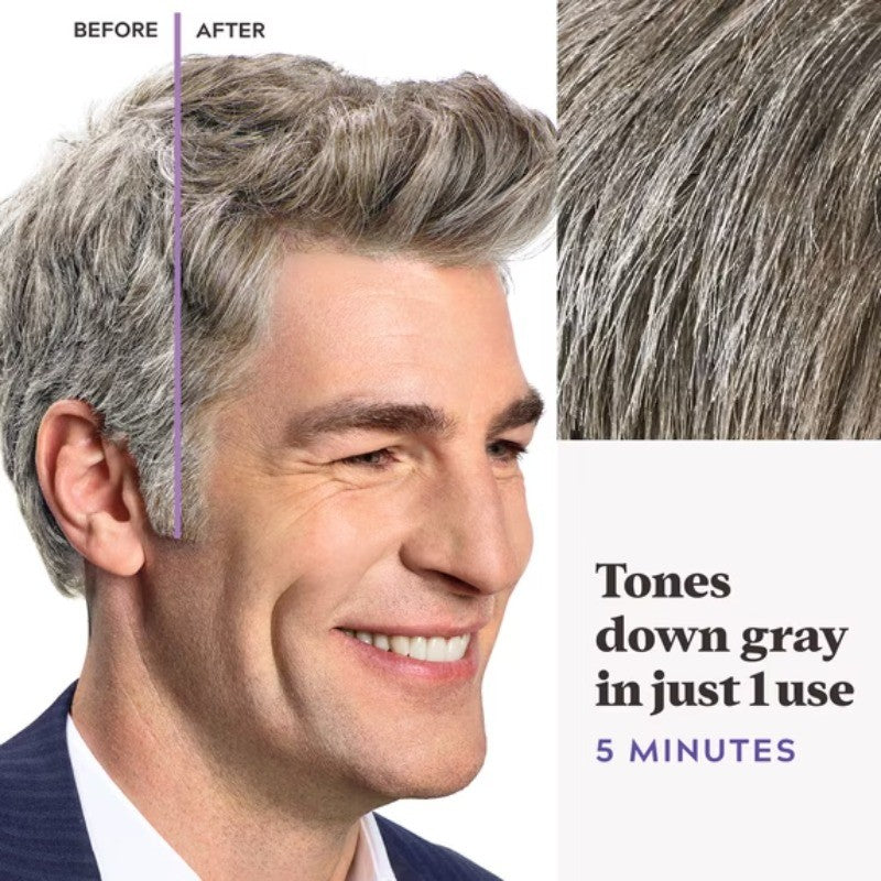 Men's Gray Hair Color Kit with Comb Applicator - Light Brown T-25