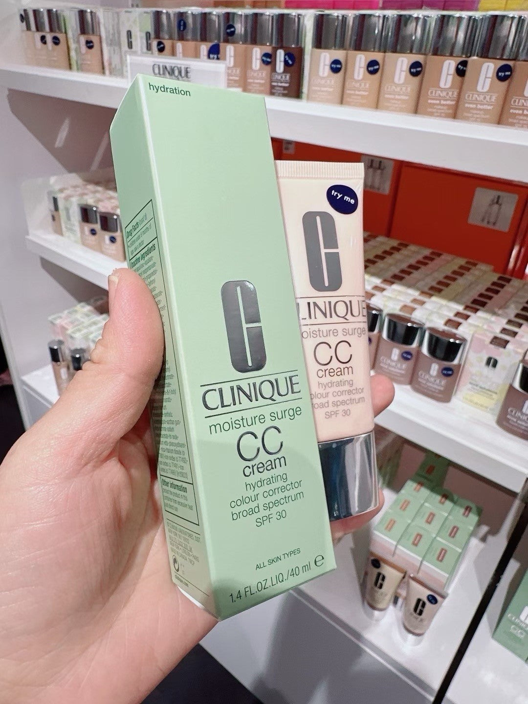 Clinique Moisture Surge CC Cream SPF 30 Very Light 1.4 oz Face Sunscreen