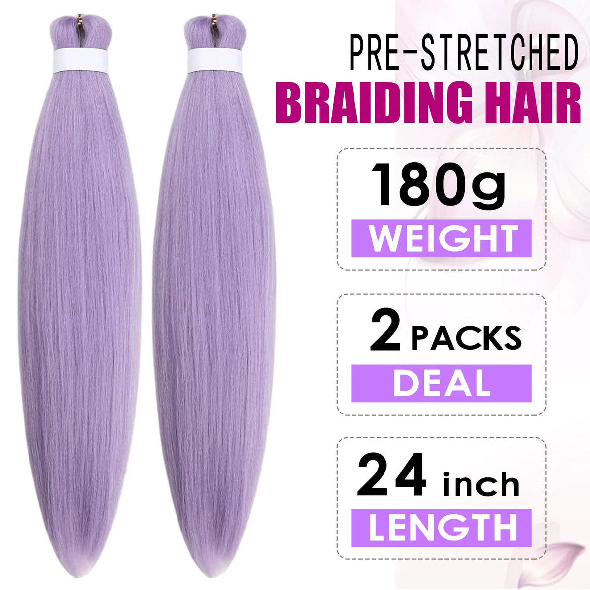 Pre-Stretched Colorful Synthetic Braiding Hair Extensions for Women