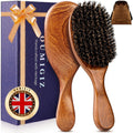 Large Wooden Boar Bristle Hair Brush for Men & Women - Natural Detangler & Styler