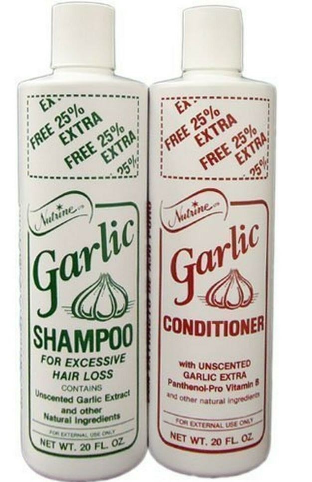 Garlic Shampoo and Conditioner Set 20oz Unscented Hair Care Combo