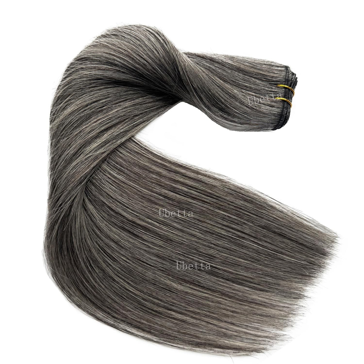 Grey Salt & Pepper Remy Human Hair Wefts 16 Inch Sew-In Extensions