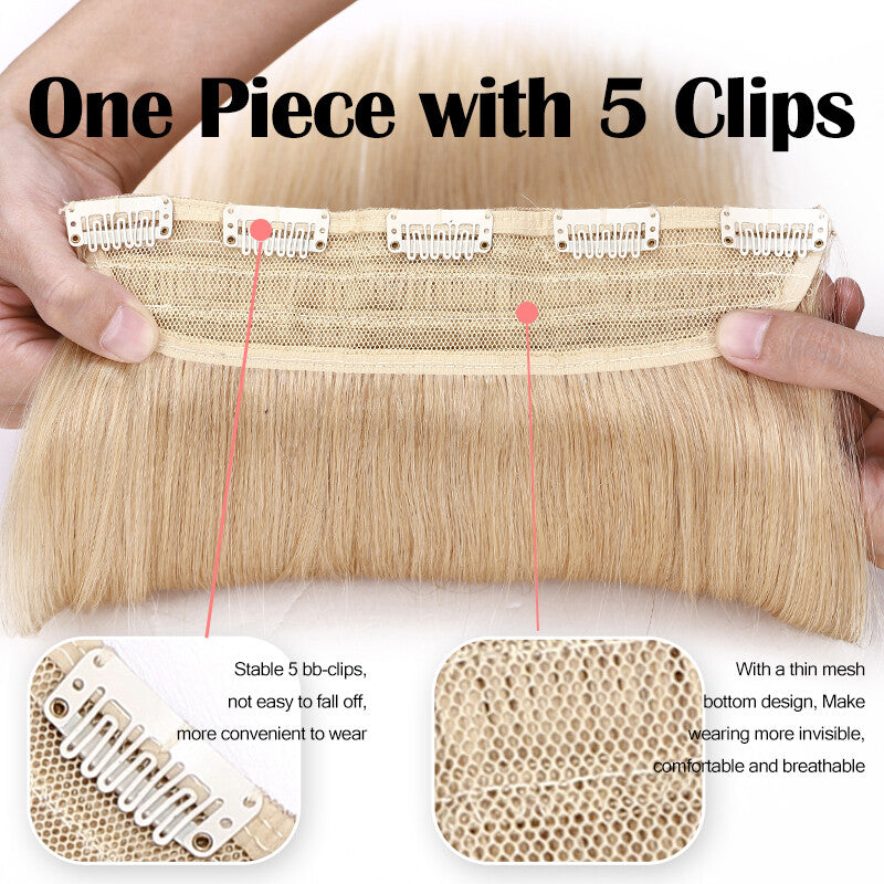 Clip-In Hair Extensions 3/4 Full Head Thick Human Hair Highlight Set