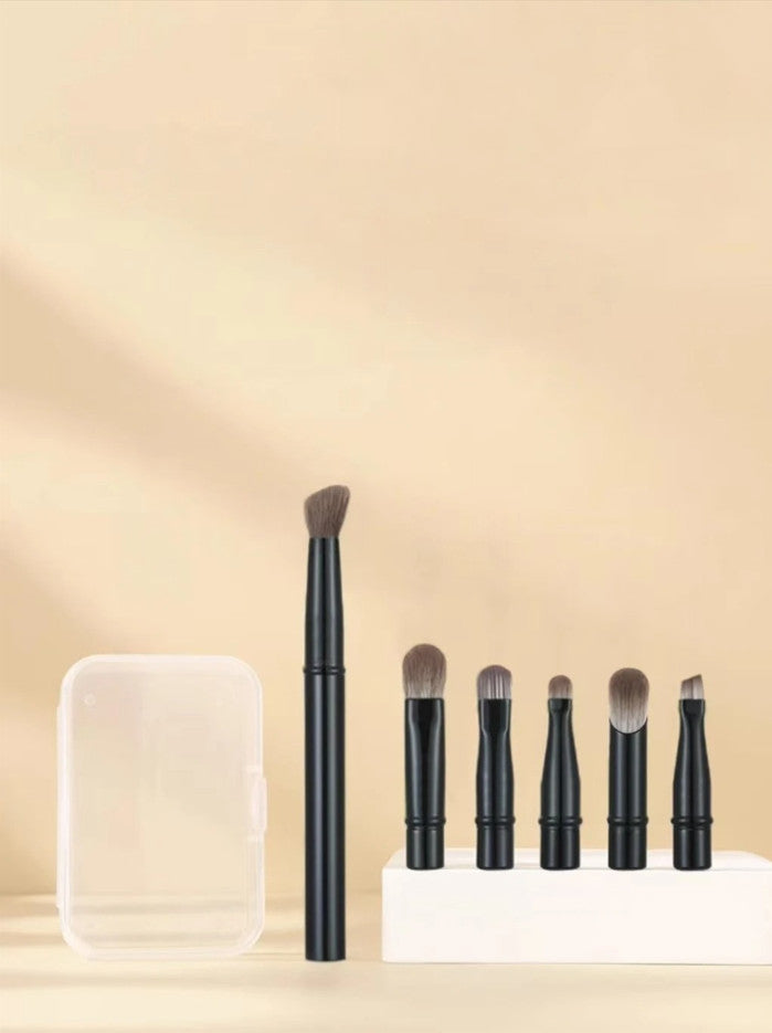 6PCS Makeup Brush Head Set Portable Nose Shadow & Eye Detailing Tools