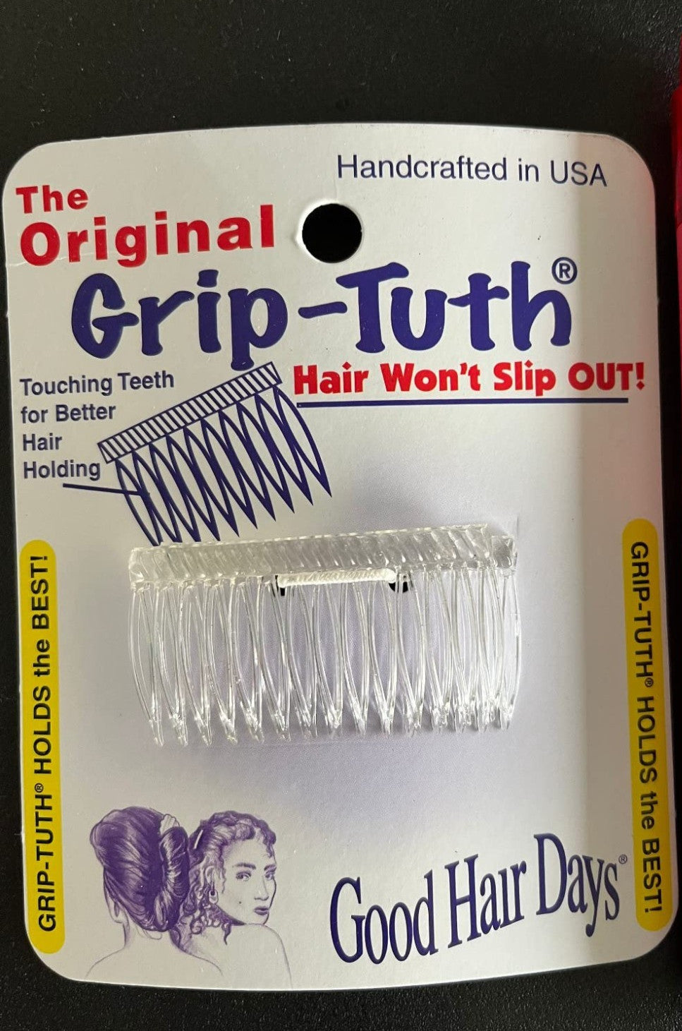 Shorty Hair Comb for Fine Thin Hair - Secure Grip, 3 1/4 Inches, 1 Pack