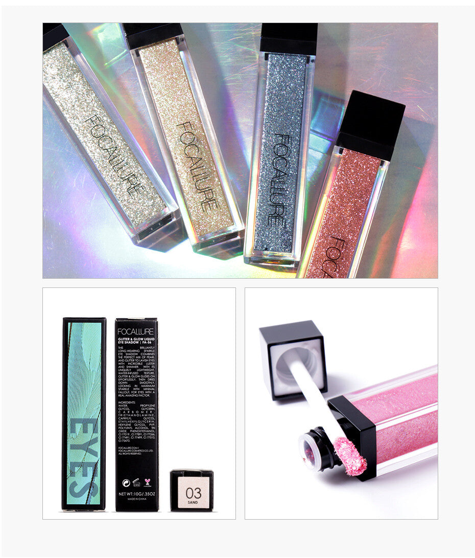 Liquid Eyeshadow Glitter & Glow Waterproof Eye Makeup - Multiple Shades