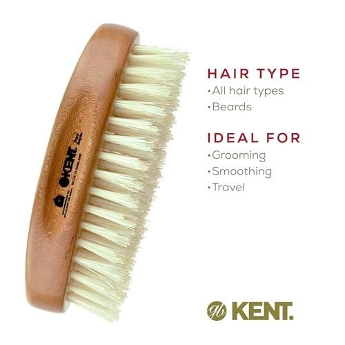 Men's Travel Boar Bristle Hair & Beard Brush - Natural Oil Distribution