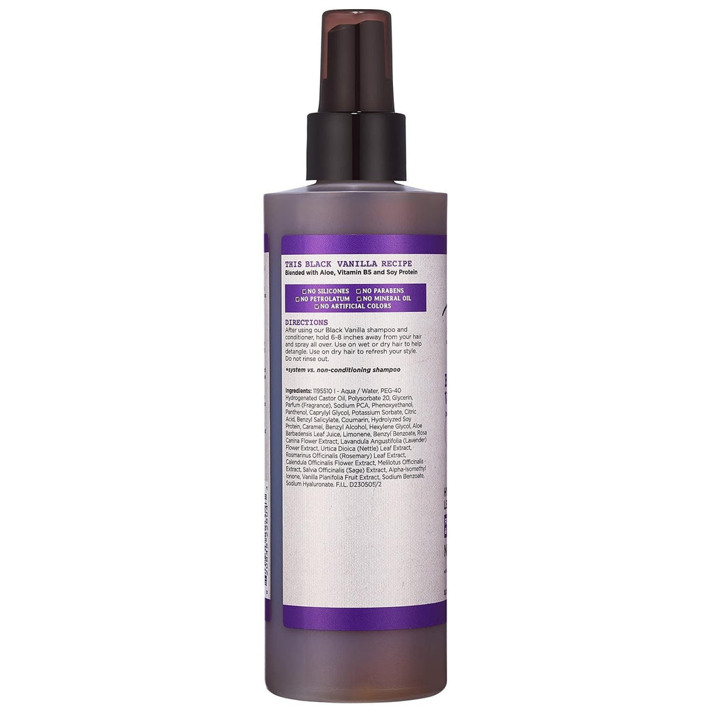 Black Vanilla Leave-In Conditioner for Curly Hair - Moisturizing & Detangling, 8 Fl Oz, Pack of 2
