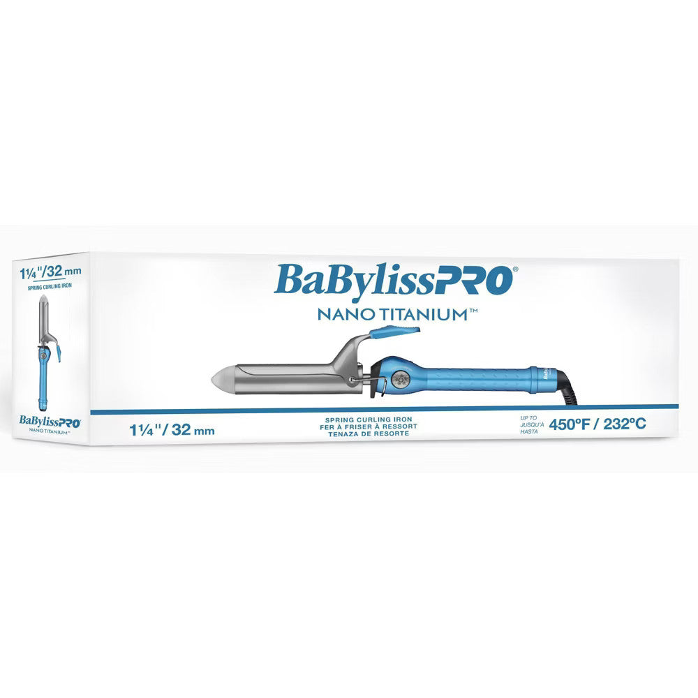 BaBylissPRO Nano Titanium 1.25-Inch Spring Curling Iron for Beachy Waves