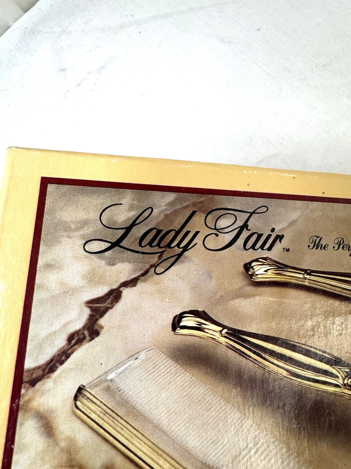 Vintage Brass Dresser Set with Mirror, Comb & Brush - Lady Fair