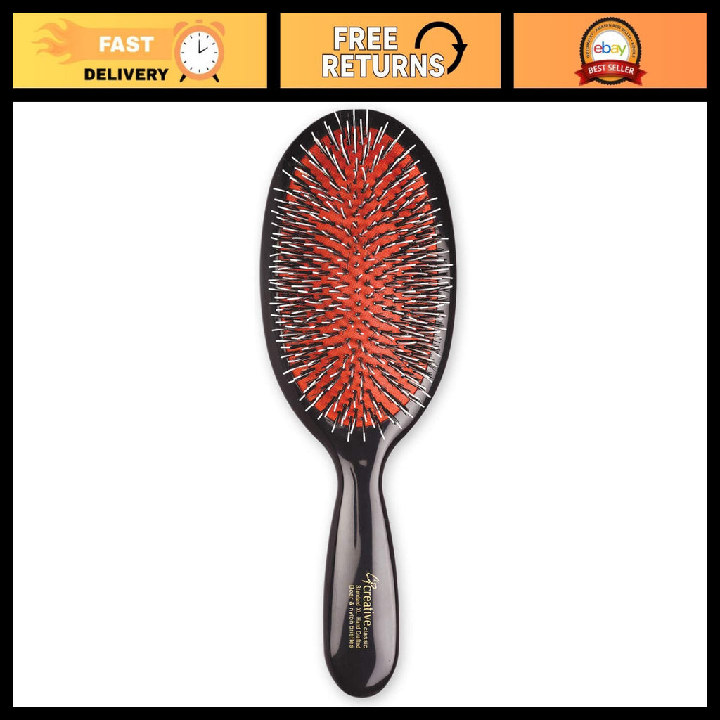 All-Purpose Boar & Nylon Hair Brush for Smooth Styling - Gentle & Professional