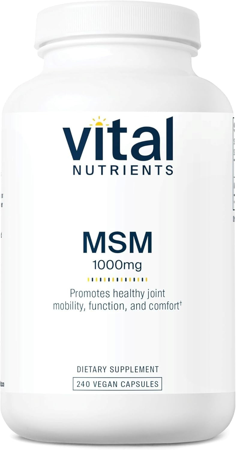 MSM 1000mg Organic Sulfur Capsules for Joint Support - 240 Vegetarian Capsules