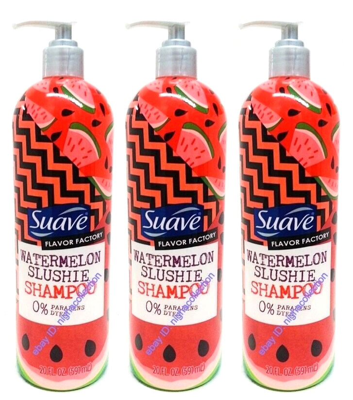 Suave Watermelon Slushie Shampoo with Pump - 4 Pack 20 oz Each, Paraben-Free