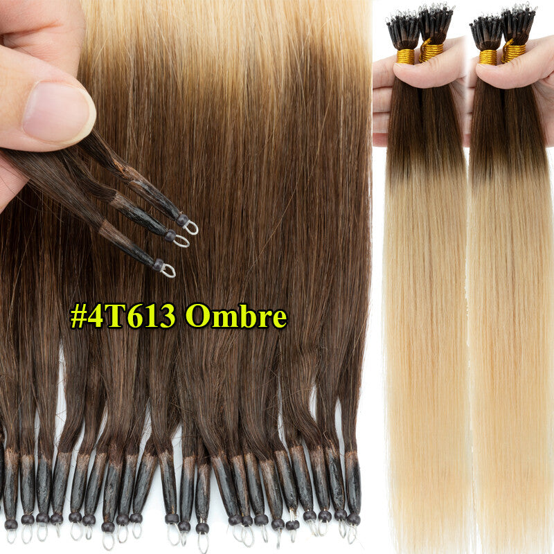 150g Thick Nano Ring Human Hair Extensions with Micro Beads for Ombre Styles