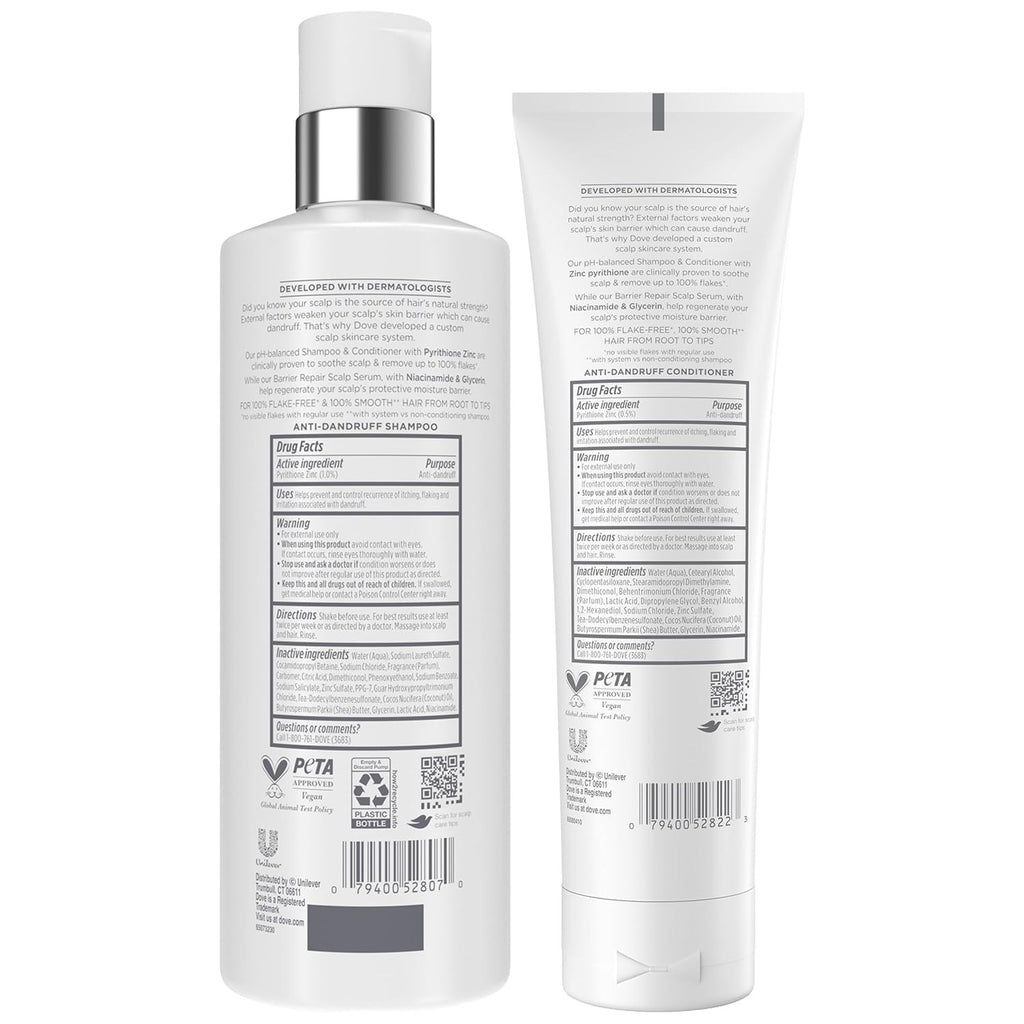 Dove Derma Scalp Anti-Dandruff Shampoo & Conditioner Set 12 Fl Oz Pack of 2