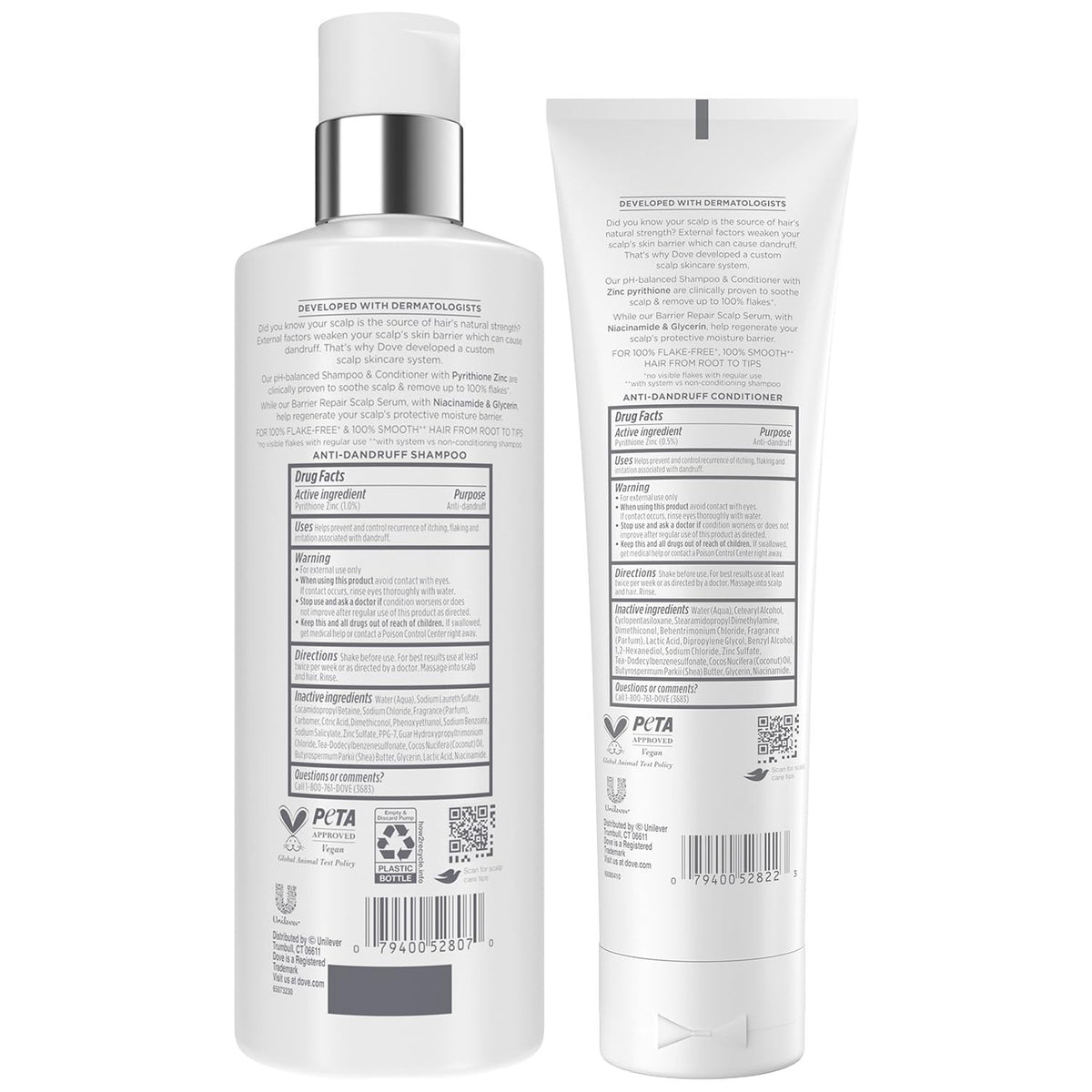 Dove Derma Scalp Anti-Dandruff Shampoo & Conditioner Set 12 Fl Oz Pack of 2