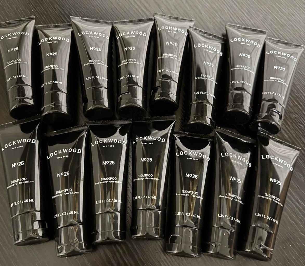 15 Pack Travel Size Shampoo Set - Lockwood Rosemary Geranium, 1.35oz